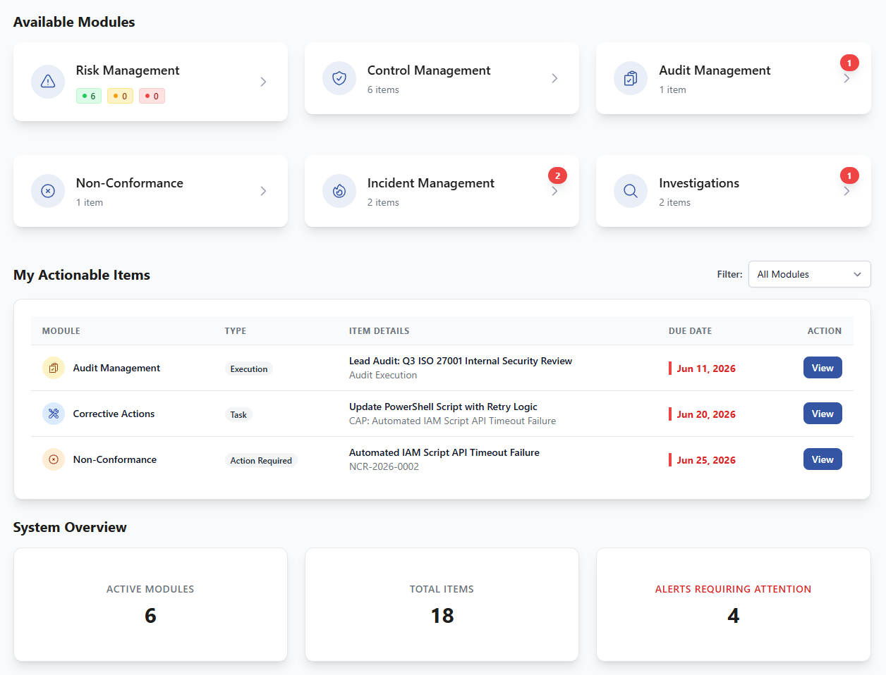 Command Center Dashboard
